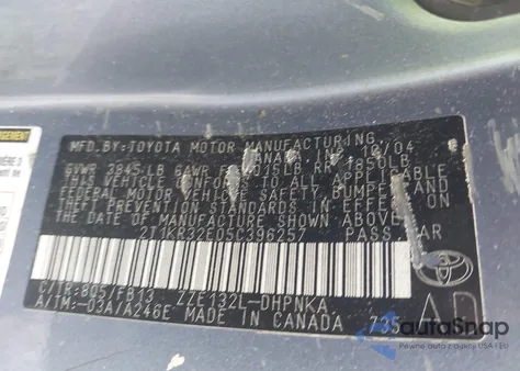 2005 Toyota Matrix Xr из США, поврежденный, VIN 2T1KR32E05C396257